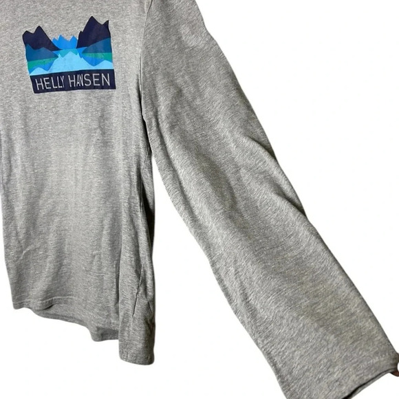 Helly Hansen top, mountain logo,light grey,long sleeve tee shirt,women large EC - Picture 5 of 12
